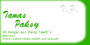 tamas paksy business card